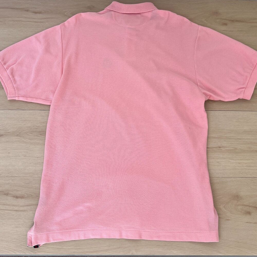 Vintage 90s Chaps Ralph Lauren 100% Cotton USA Made Pink Polo Shirt Size Medium - Picture 3 of 15